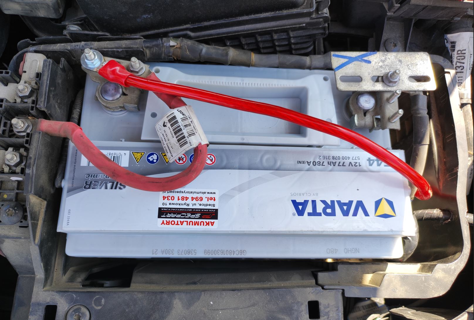 Akumulator zamontowany w Renault Laguna 1,5 dCi diesel 2010